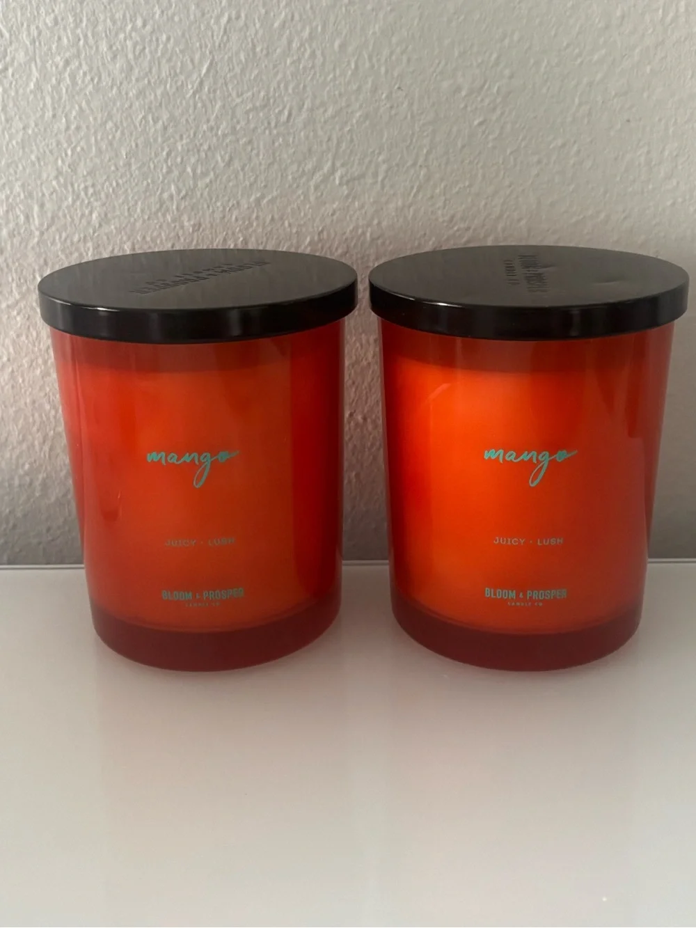 2 New Bloom & Prosper Mango Candle Orange Frosted Glass Tumbler Juicy Lush NEW